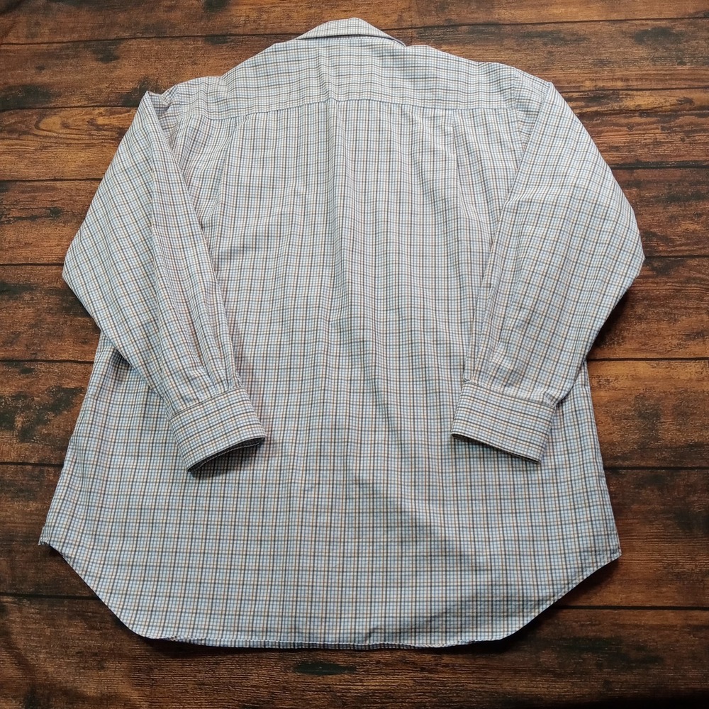 David Donahue Long Sleeve Button Up Shirt Men's 34/35 Blue - Picture 2 of 10